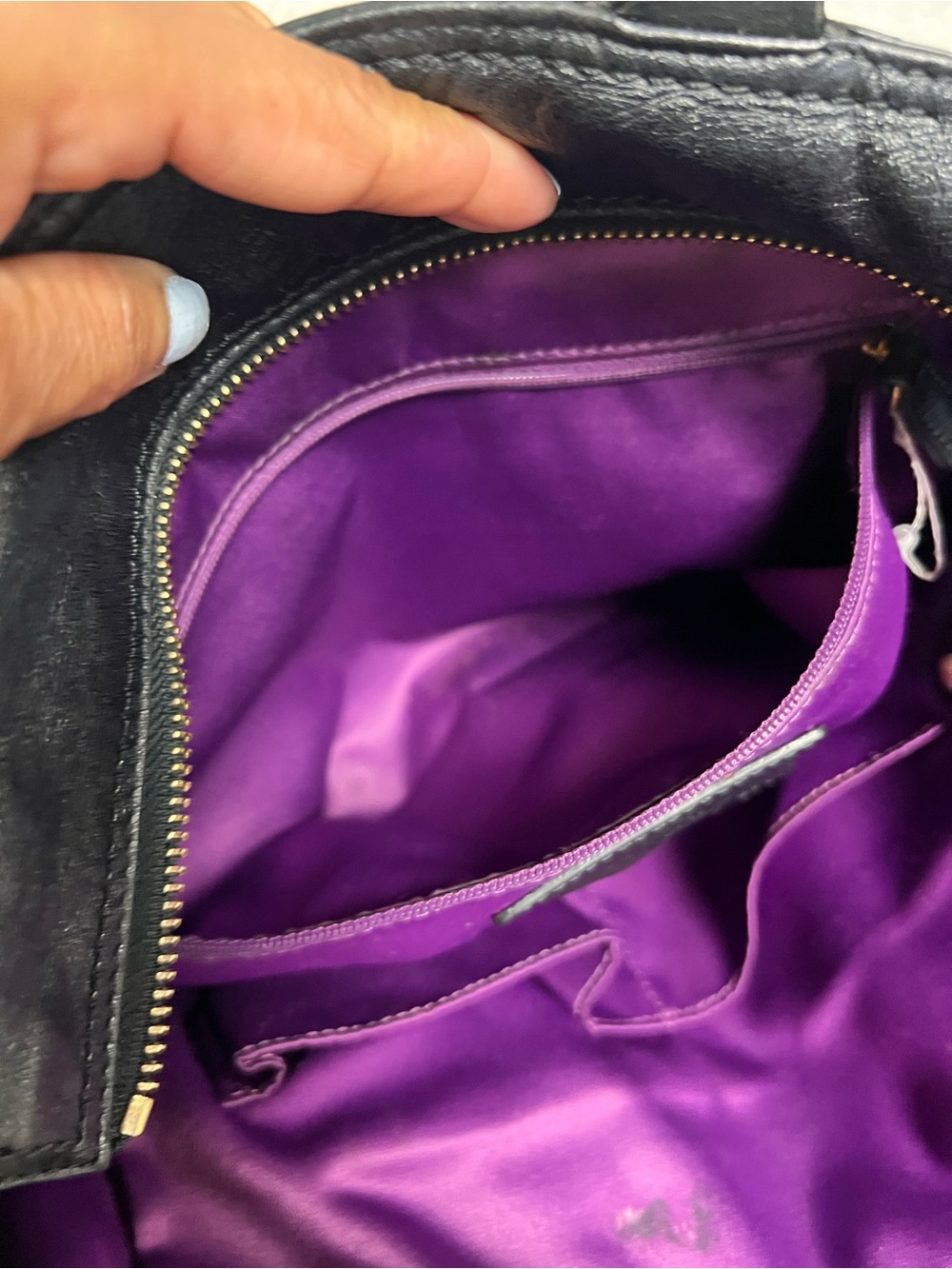 Coach Black Leather Shoulder Bag with Gold Studs - Picture 9 of 13